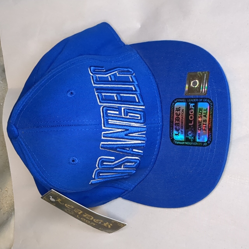 Leader of Generation Apparel L.O.G.A Blue Los Angeles Spell Out Hat Cap Snap NWT